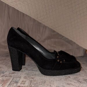 Stuart Weitzman Black Suede Heels